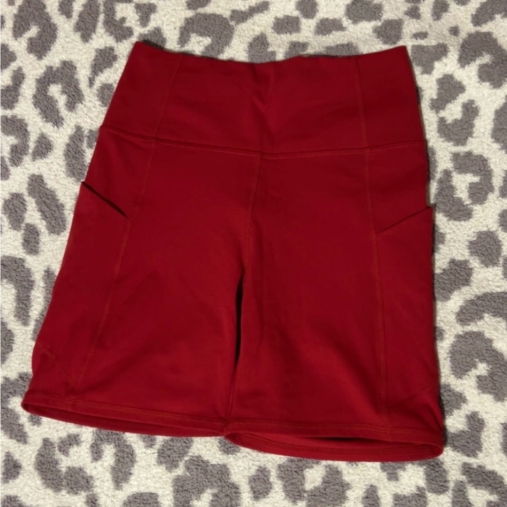 Fabletics Red Bike Shorts